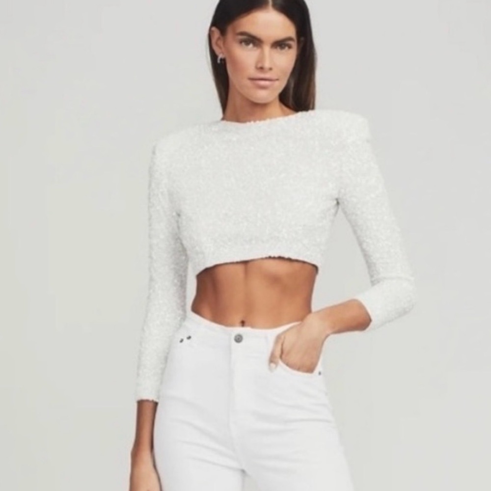Cropped sequin top NWOT